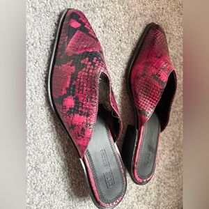 ASOS Leather Snakeskin Mules NWOT